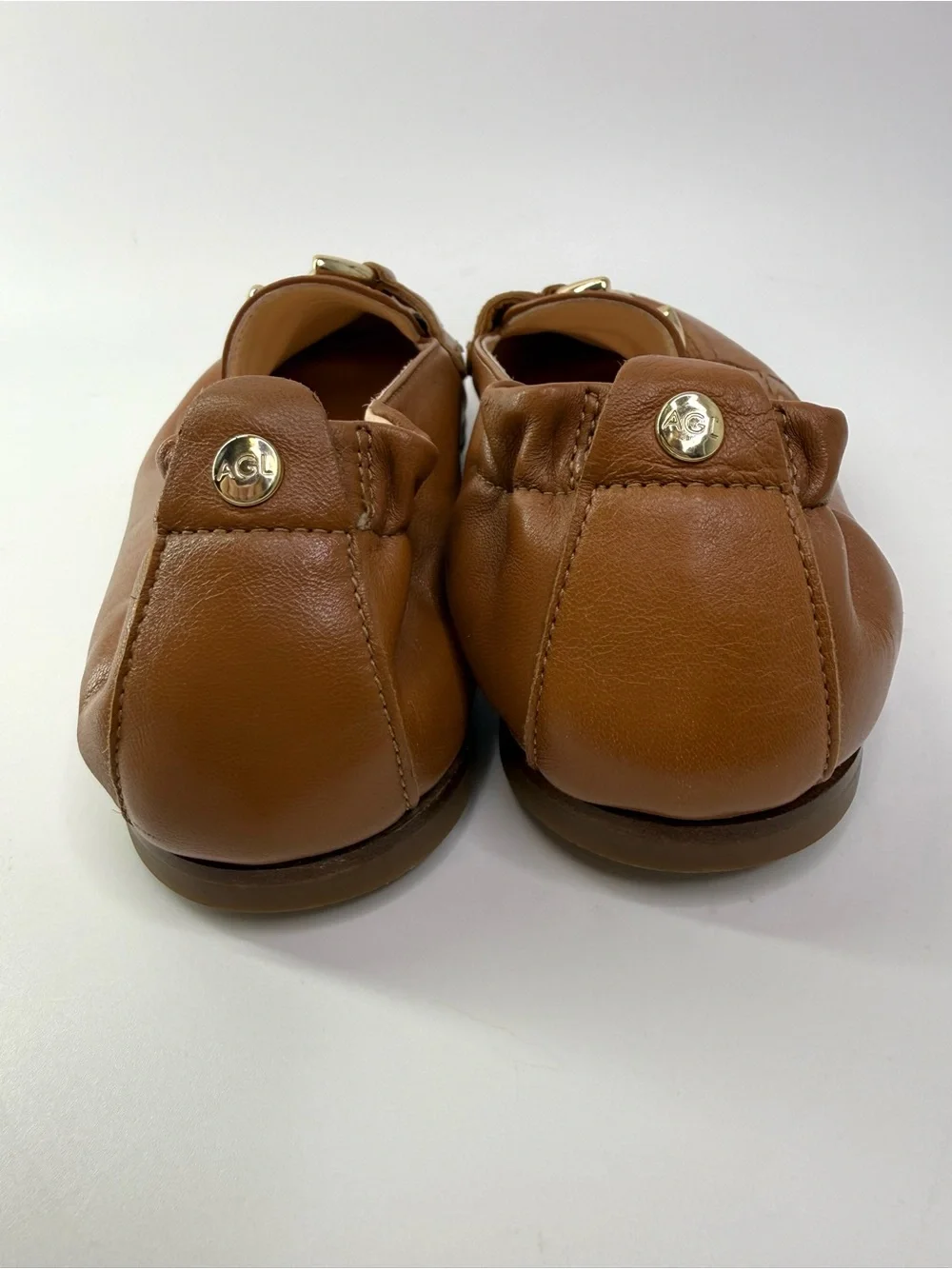 AGL Leather Sheryl Moc Bit Loafer Flats Brown Size 36/US6
